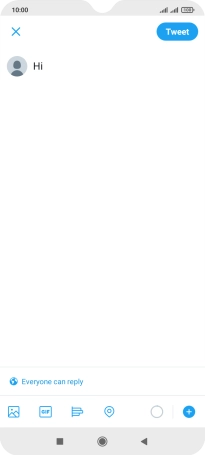 Write the required text and press Tweet.