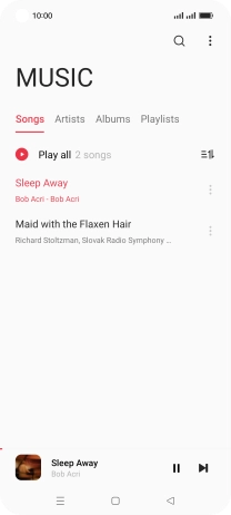 Press the song title at the bottom of the screen.