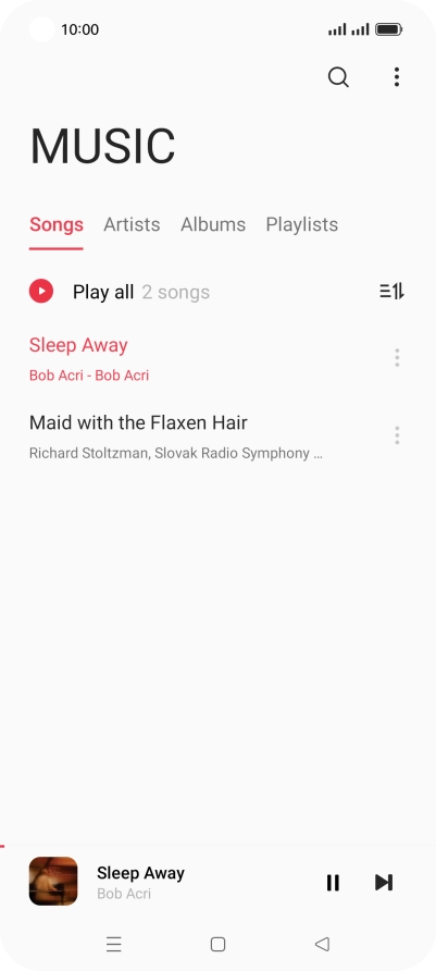 Press the song title at the bottom of the screen.