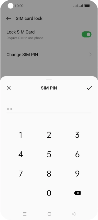 Key in a new four-digit PIN and press the confirm icon. Key in a new four-digit PIN and press the confirm icon.