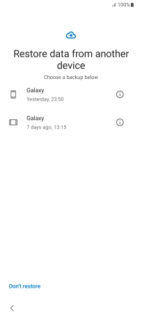 Press the required backup and your phone restores the content of the selected backup. Subsequently, follow the instructions on the screen to set up your phone and prepare it for use.