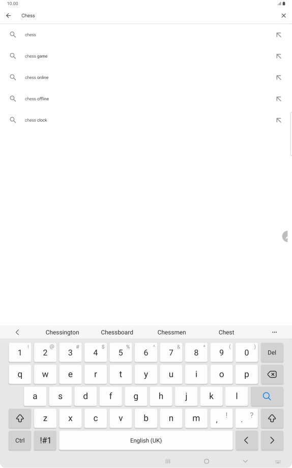 Key in the name or subject of the required app and press the search icon.