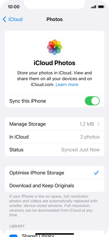 Press the indicator next to 
