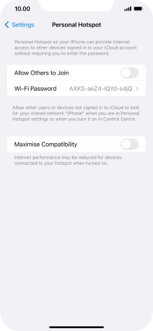Press Wi-Fi Password and key in the required password.