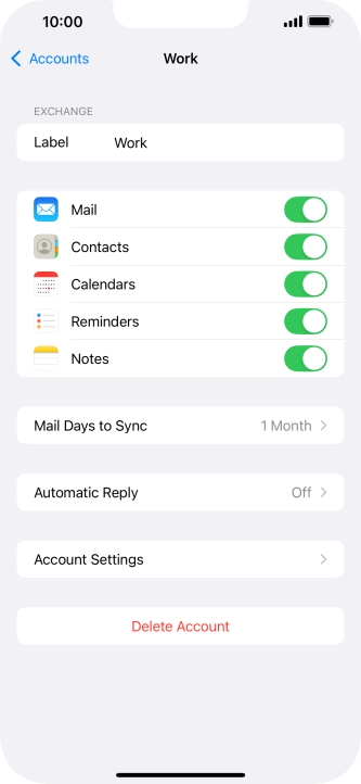 Press Delete Account.