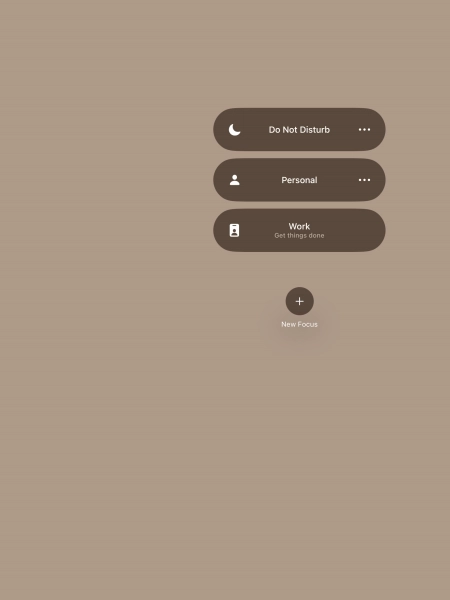 Press the required focus mode to activate or deactivate it immediately. Press the required focus mode to activate or deactivate it immediately.