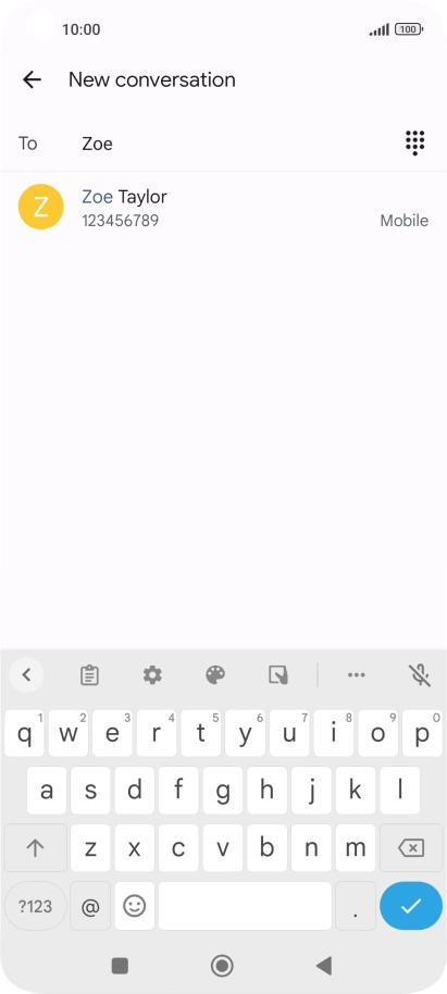 Press the required contact.