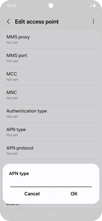 Key in default and press OK. Key in default and press OK.