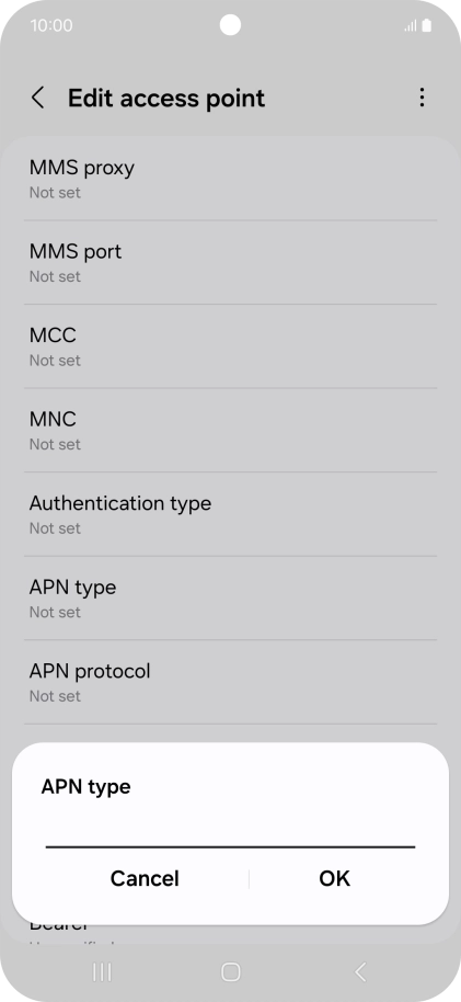 Key in default and press OK. Key in default and press OK.