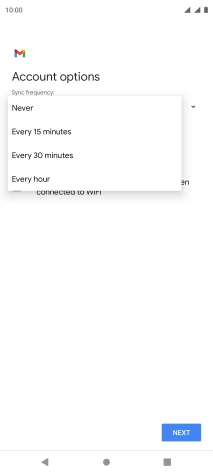 Press the required setting.