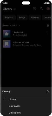Press the required category and go to the required audio file.