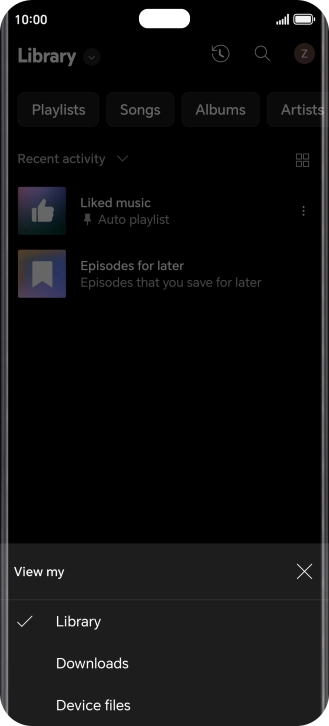 Press the required category and go to the required audio file.