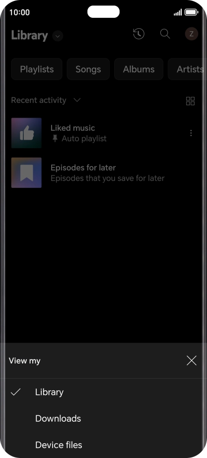 Press the required category and go to the required audio file.