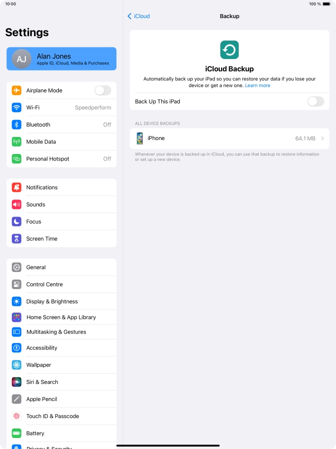 Press the indicator next to 