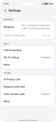 Press Call forwarding.