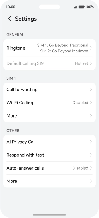 Press Call forwarding.