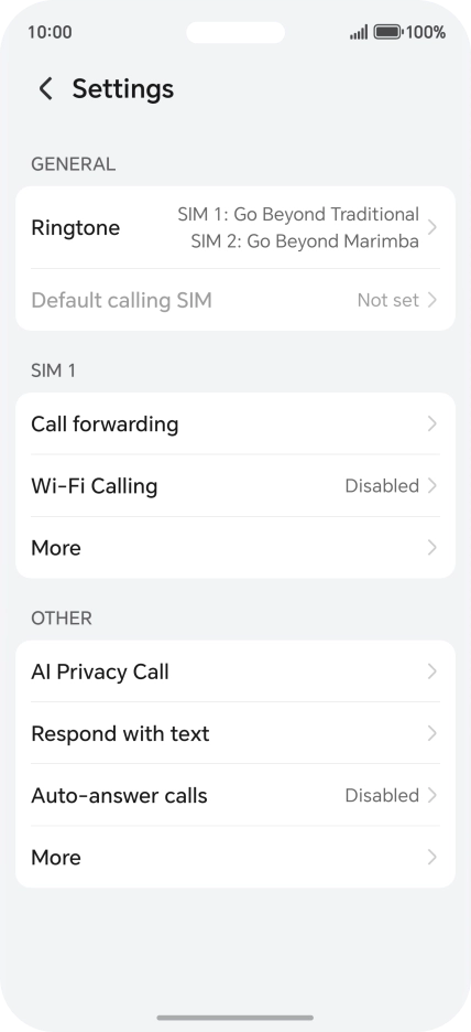 Press Call forwarding.