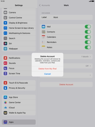 Press Delete from My iPad.