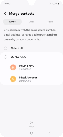 Press the field next to the required number.