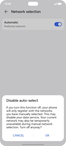 Press OK and your phone will search for networks. Press OK and your phone will search for networks.