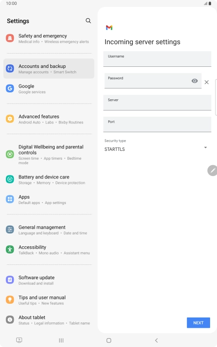 Press the field below 