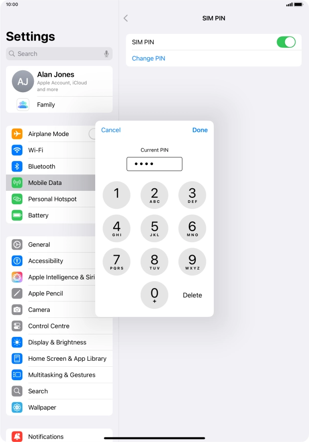 Key in your current PIN and press Done.