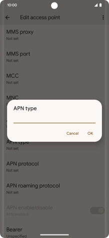 Key in mms and press OK. Key in mms and press OK.