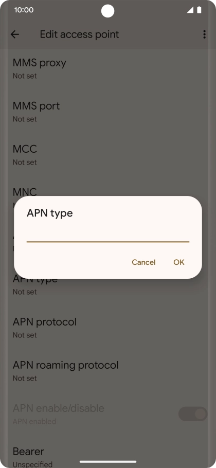 Key in mms and press OK. Key in mms and press OK.
