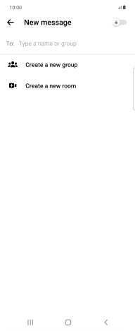 Press the search field and key in the first letters of the recipient's name.
