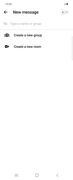 Press the search field and key in the first letters of the recipient's name.