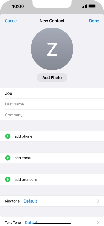 Press Last name and key in the last name.