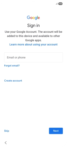 Press Email or phone and key in the username for your Google account.