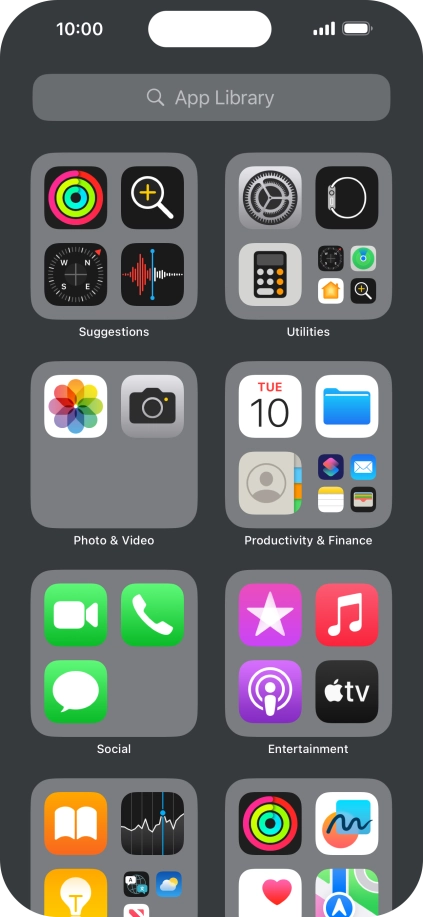 Press the required app. Press the required app.