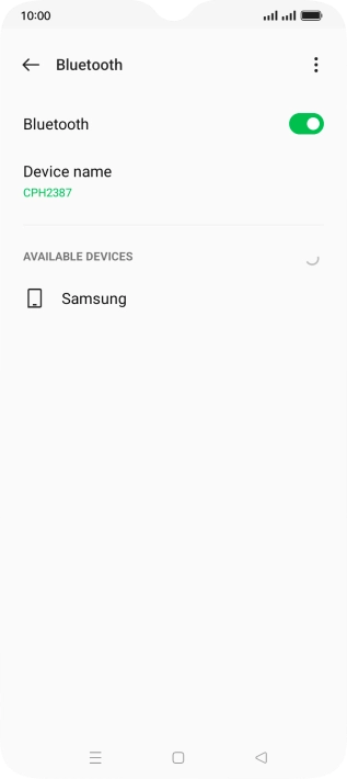Press the required Bluetooth device and follow the instructions on the screen to pair the device with your phone.