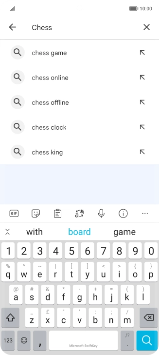 Key in the name or subject of the required app and press the search icon.