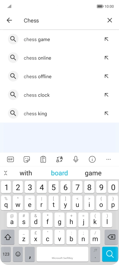 Key in the name or subject of the required app and press the search icon.