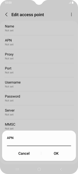 Key in wap.vodafone.co.uk and press OK.