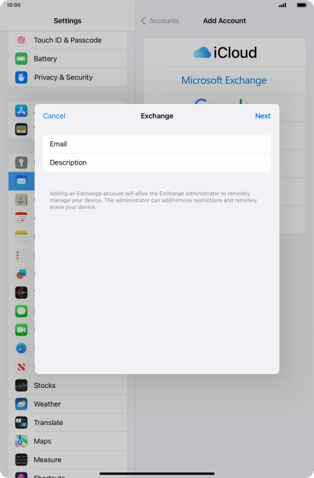 Press Description and key in the required name.