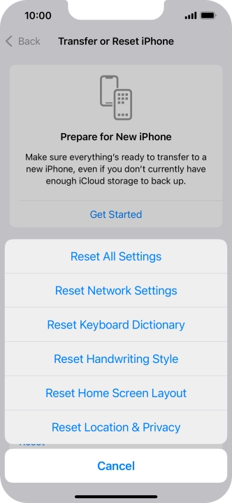 Press Reset Network Settings.