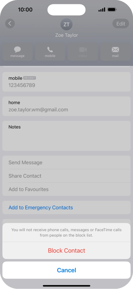 Press Block Contact.