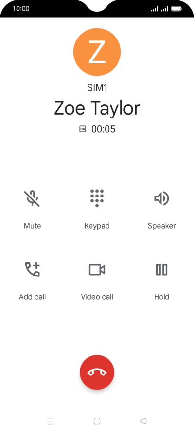 Press the end call icon.