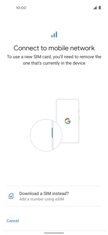 Press Download a SIM instead?.