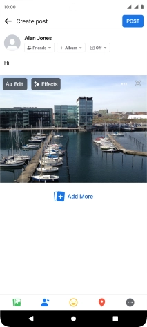 Write the required text and press POST.
