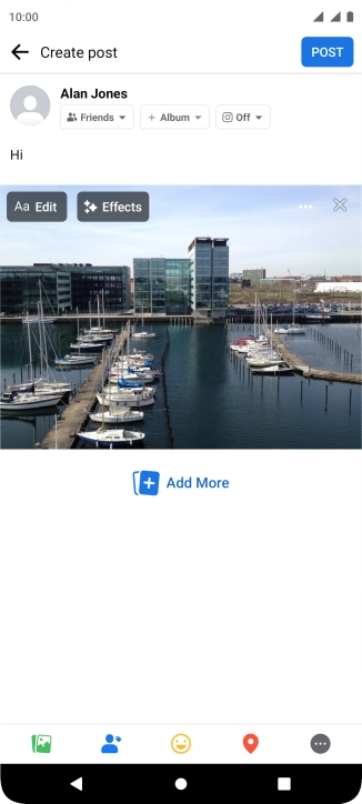 Write the required text and press POST.