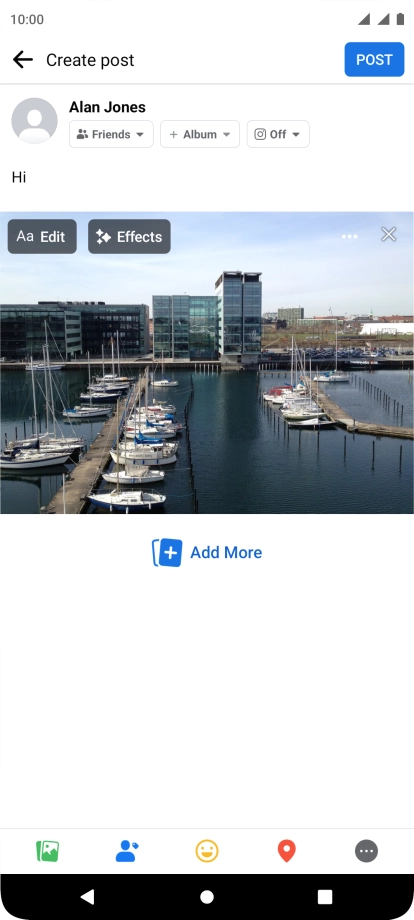 Write the required text and press POST.