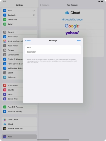 Press Description and key in the required name. Press Description and key in the required name.