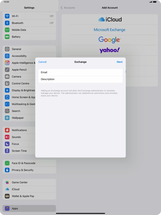 Press Description and key in the required name. Press Description and key in the required name.