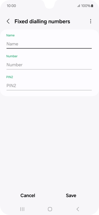 Press Name and key in the required name.