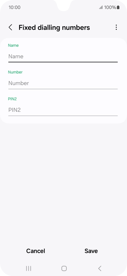 Press Name and key in the required name.