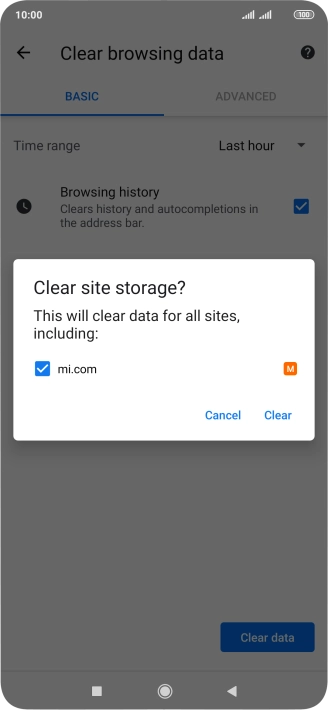 Press Clear.
